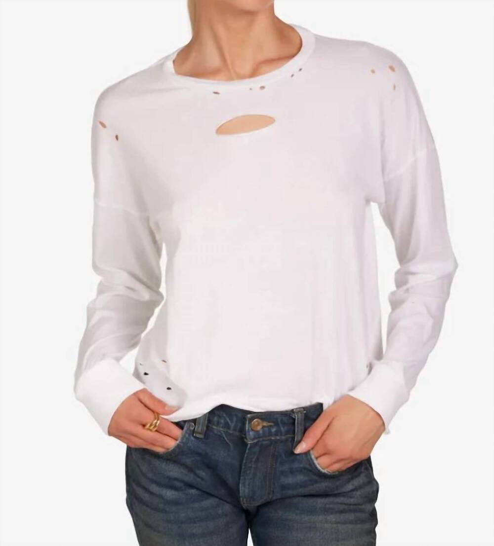 NEW MICHAEL LAUREN keegan long sleeve tee in white